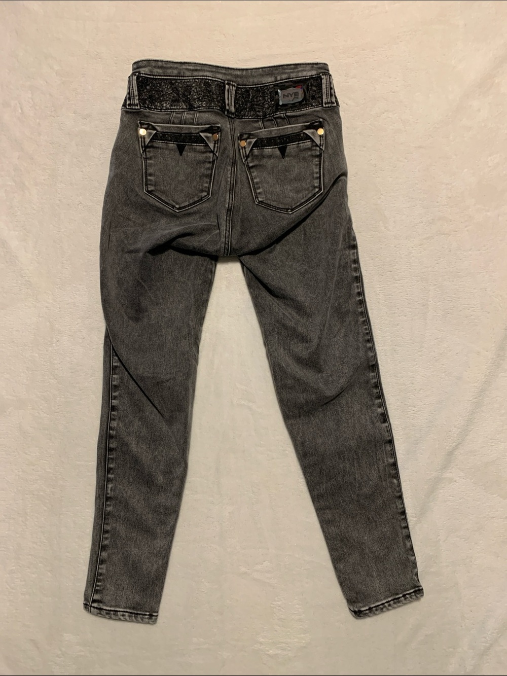 NYE jeans Girls 8 Black Stonewash skinny